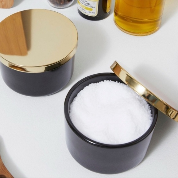 Z Gallerie Black and Gold Accent Multi Use Storage Canisters - Set of 2 - Picture 4 of 5